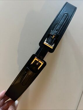 Black Double-Buckle Women’s Belt